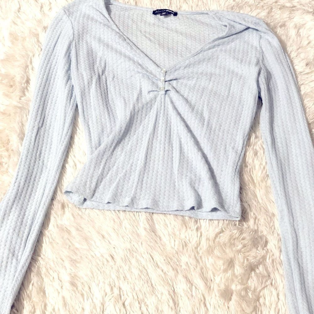 Baby blue fashion Nova crop top